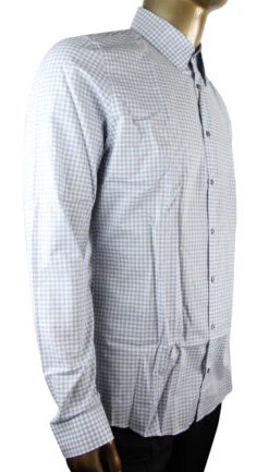 Gucci Men's Blue Topaz / White Cotton Vichy Checkered Slim Shirt 27 Gucci Men's Blue Topaz / White Cotton Vichy Checkered Slim Shirt -Lux Lair Store 307648 z3640 4285 17 2