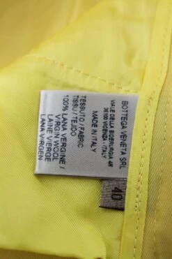 Bottega Veneta Women's Belt Line Yellow Virgin Wool Dress Pant -Lux Lair Store 307683 9441 44 6