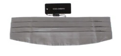 Dolce & Gabbana Silver Wide Belt Silk Men's Cummerbund