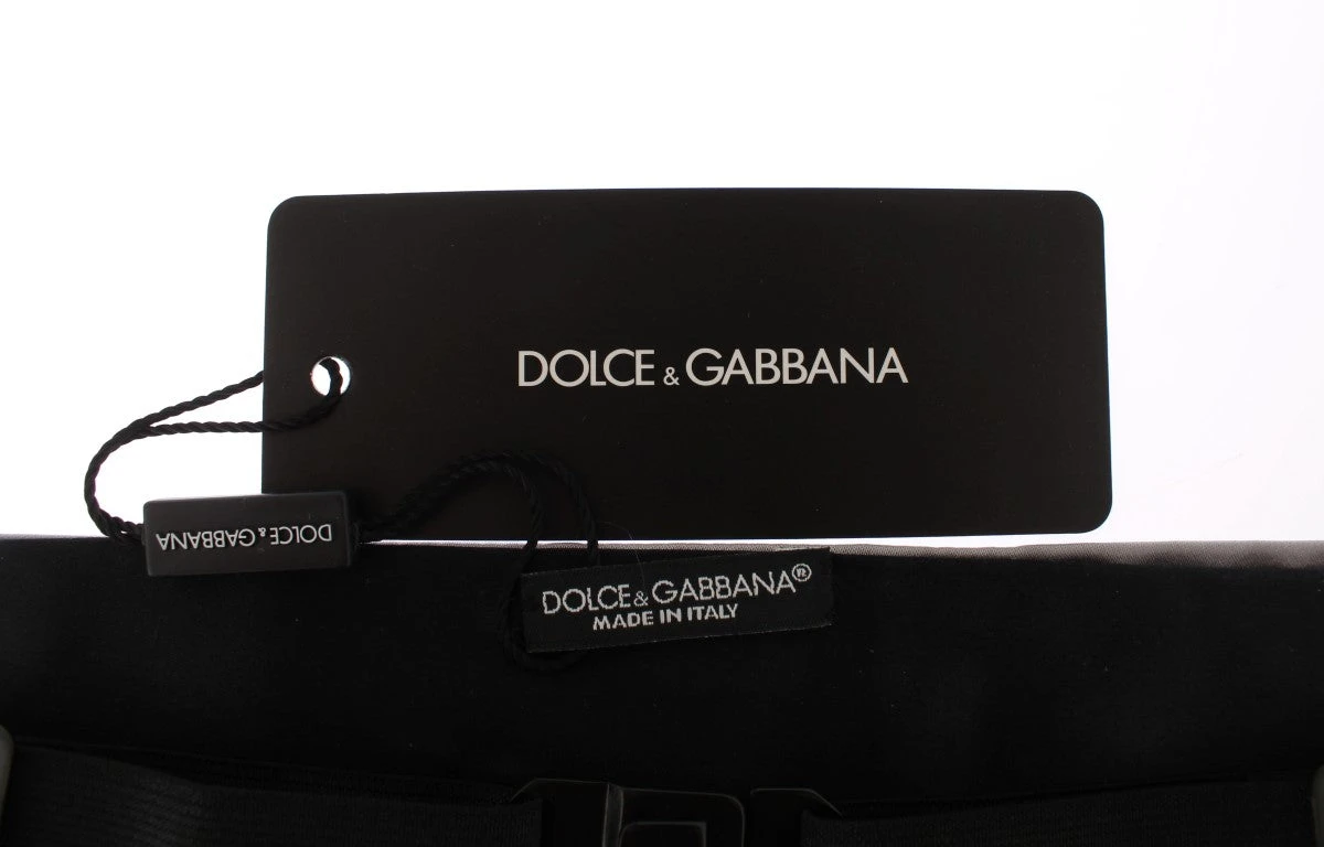 Dolce & Gabbana Silver Wide Belt Silk Men's Cummerbund 5 Dolce & Gabbana Silver Wide Belt Silk Men's Cummerbund - Image 3