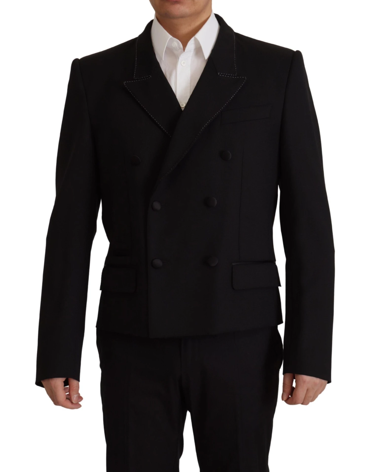 Dolce & Gabbana Black Double Breasted Coat Blazer Men's Jacket 3 Dolce & Gabbana Black Double Breasted Coat Blazer Men's Jacket