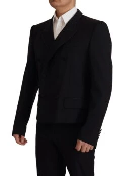 Dolce & Gabbana Black Double Breasted Coat Blazer Men's Jacket 10 Dolce & Gabbana Black Double Breasted Coat Blazer Men's Jacket -Lux Lair Store 3110896