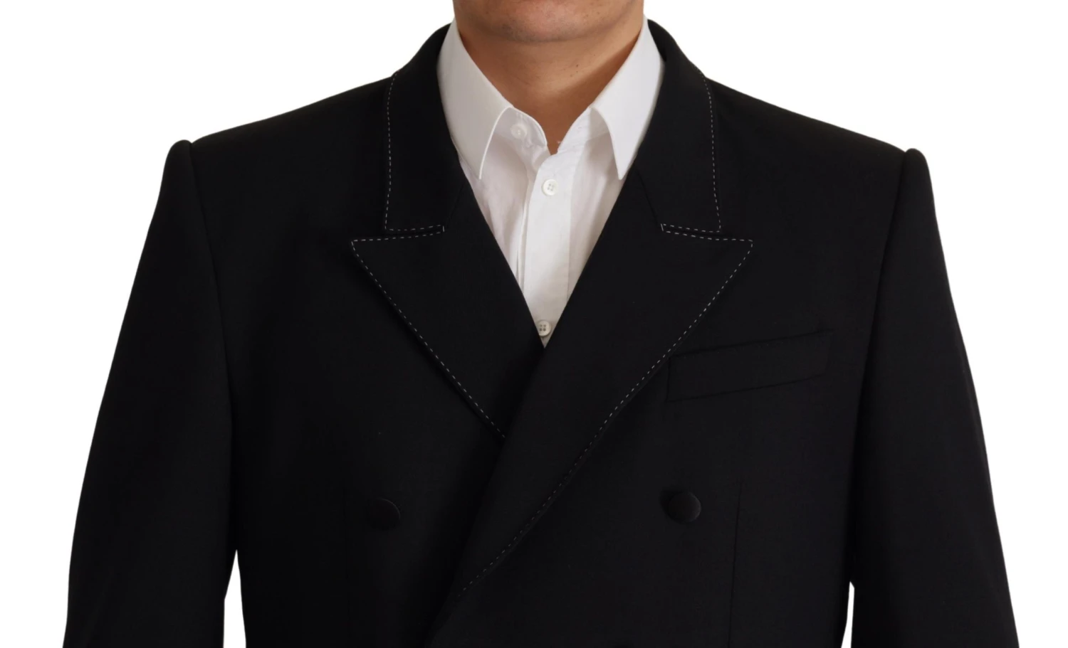 Dolce & Gabbana Black Double Breasted Coat Blazer Men's Jacket 6 Dolce & Gabbana Black Double Breasted Coat Blazer Men's Jacket - Image 4