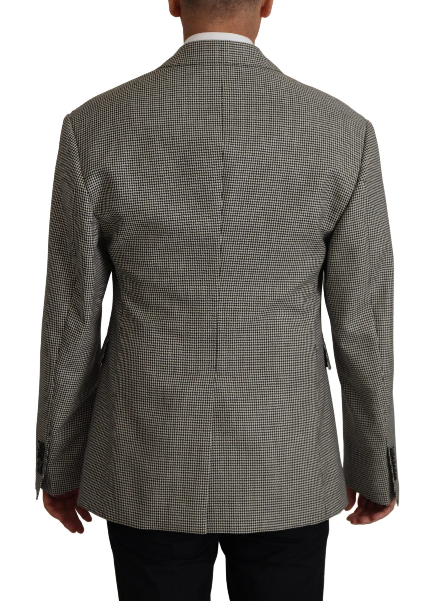 Dolce & Gabbana Gray Checkered Single Breasted Jacket Men's Blazer 5 Dolce & Gabbana Gray Checkered Single Breasted Jacket Men's Blazer - Image 3