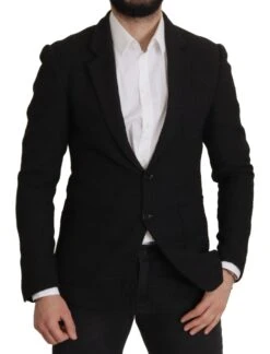 Dolce & Gabbana Black Single Breasted Coat Men Men's Blazer -Lux Lair Store 3110928