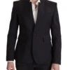 Dolce & Gabbana Black Wool Single Breasted Coat Men Men's Blazer -Lux Lair Store 3111014