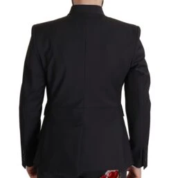 Dolce & Gabbana Black Wool Single Breasted Coat Men Men's Blazer -Lux Lair Store 3111016
