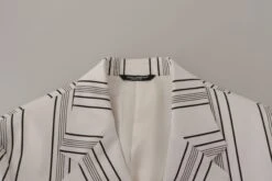 Dolce & Gabbana White Stripes Cotton Single Breasted Men's Blazer -Lux Lair Store 3113230