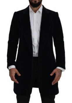 Dolce & Gabbana Black Cotton Cardigan Long Coat Men Men's Jacket