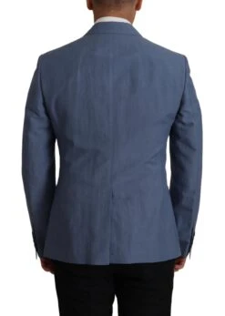 Dolce & Gabbana Blue Single Breasted Logo Blazer Men's Jacket -Lux Lair Store 3115819