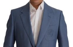 Dolce & Gabbana Blue Single Breasted Logo Blazer Men's Jacket -Lux Lair Store 3115839