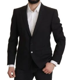 Dolce & Gabbana Black Single Breasted Jacket MARTINI Men's Blazer 12 Dolce & Gabbana Black Single Breasted Jacket MARTINI Men's Blazer -Lux Lair Store 3120261
