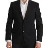 Dolce & Gabbana Black Single Breasted Jacket MARTINI Men's Blazer 1 Dolce & Gabbana Black Single Breasted Jacket MARTINI Men's Blazer -Lux Lair Store 3120267