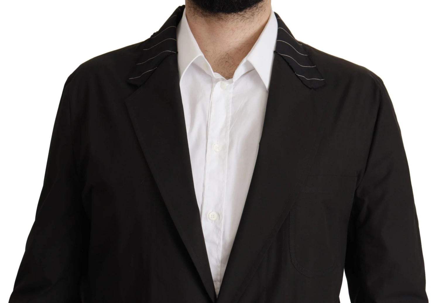 Dolce & Gabbana Black Cotton Single Breasted Blazer Men's Jacket 6 Dolce & Gabbana Black Cotton Single Breasted Blazer Men's Jacket - Image 4