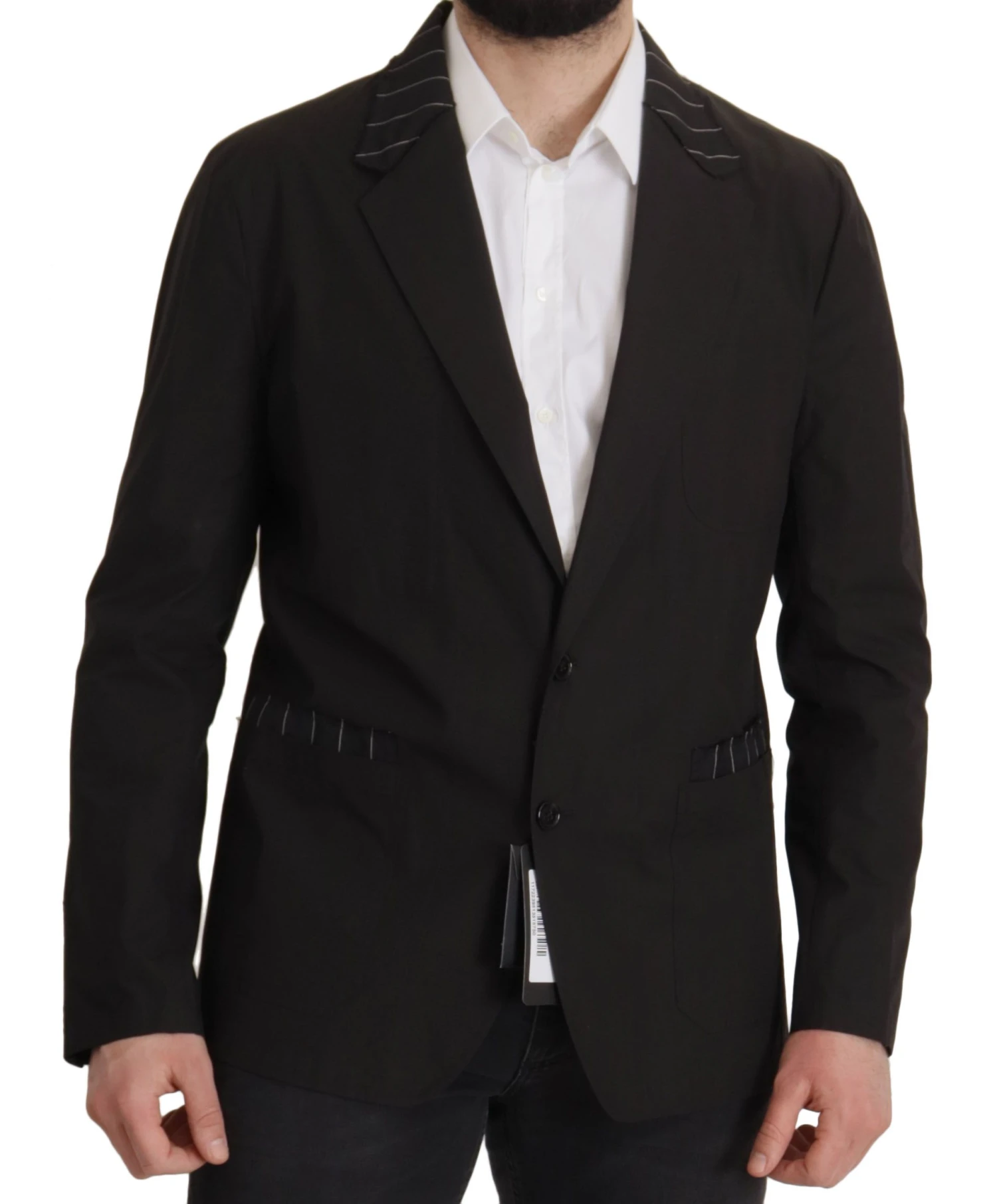 Dolce & Gabbana Black Cotton Single Breasted Blazer Men's Jacket 7 Dolce & Gabbana Black Cotton Single Breasted Blazer Men's Jacket - Image 5