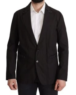 Dolce & Gabbana Black Cotton Single Breasted Blazer Men's Jacket