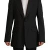 Dolce & Gabbana Black Wool Single Breasted Blazer Men's V -Lux Lair Store 3120297