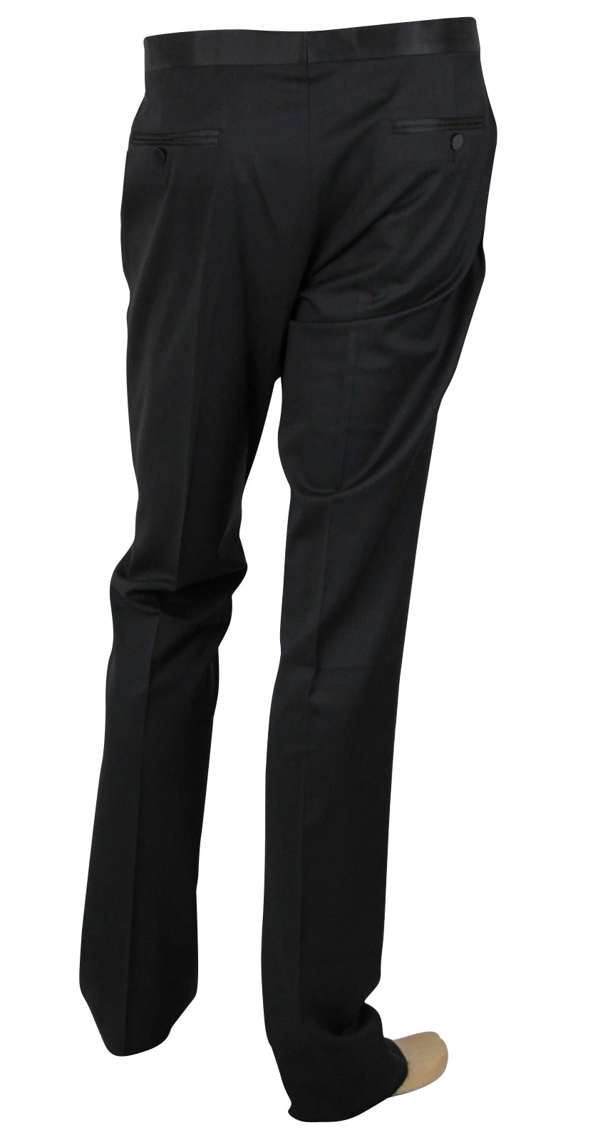 Gucci Men's Skinny Black Wool 60 Evening Dress Pant 6 Gucci Men's Skinny Black Wool 60 Evening Dress Pant - Image 4