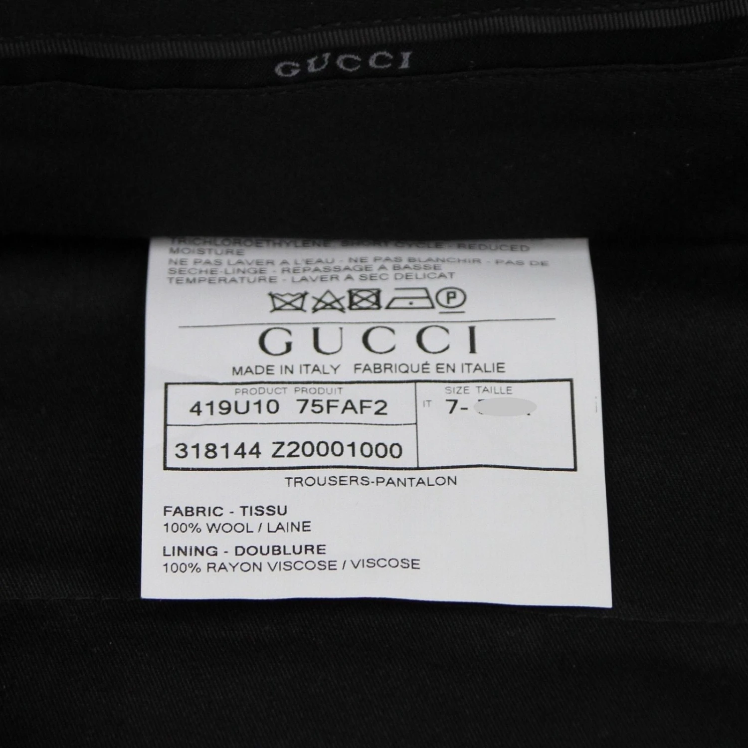 Gucci Men's Skinny Black Wool 60 Evening Dress Pant 9 Gucci Men's Skinny Black Wool 60 Evening Dress Pant - Image 7