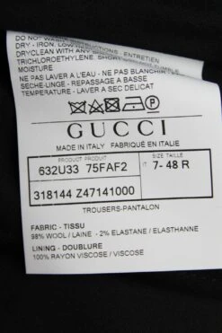 Gucci Men's Stretch Skinny 60s Black Cotton Elastane Dress Pant 39 Gucci Men's Stretch Skinny 60s Black Cotton Elastane Dress Pant -Lux Lair Store 318144 z4714 1000 52r 7
