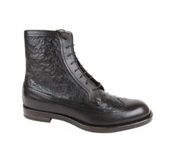 Gucci Men's Leather Ostrich Lace Up Ankle Boots -Lux Lair Store 322508 2140 9 5
