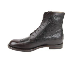 Gucci Men's Leather Ostrich Lace Up Ankle Boots -Lux Lair Store 322508 2140 9 6