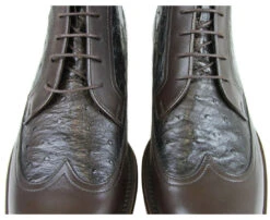 Gucci Men's Leather Ostrich Lace Up Ankle Boots -Lux Lair Store 322508 2140 9 7