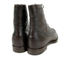 Gucci Men's Leather Ostrich Lace Up Ankle Boots -Lux Lair Store 322508 2140 9 8