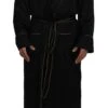 Dolce & Gabbana Black 100% Silk Robe Coat Wrap Men's Jacket