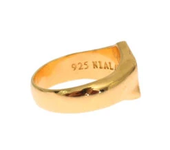 Nialaya Elegant Men's Gold Plated Silver Men's Ring -Lux Lair Store 324049
