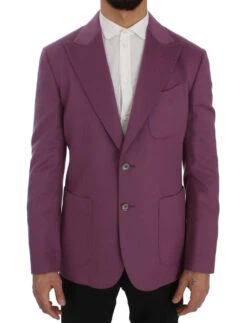Dolce & Gabbana Purple Cashmere Slim Fit Blazer Men's Jacket -Lux Lair Store 326001