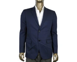 Gucci Men's Horsebit Lining Blue Cotton Two Button Blazer Jacket -Lux Lair Store 339816 4564 48 2