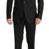 Dolce & Gabbana Black Brocade Formal 2 Piece MARTINI Men's Suit 1 Dolce & Gabbana Black Brocade Formal 2 Piece MARTINI Men's Suit -Lux Lair Store 3480524