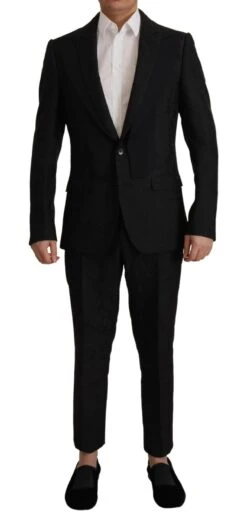 Dolce & Gabbana Black Polyester Formal 2 Piece MARTINI Men's Suit