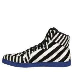 Gucci Men's Multi-Color Zebra Print Calf Hair High Top Sneaker -Lux Lair Store 353412 9092 11.5g 5