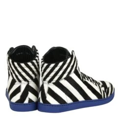 Gucci Men's Multi-Color Zebra Print Calf Hair High Top Sneaker -Lux Lair Store 353412 9092 11.5g 6