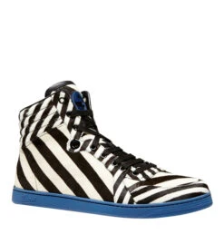 Gucci Men's Multi-Color Zebra Print Calf Hair High Top Sneaker -Lux Lair Store 353412 9092 9.5g 1