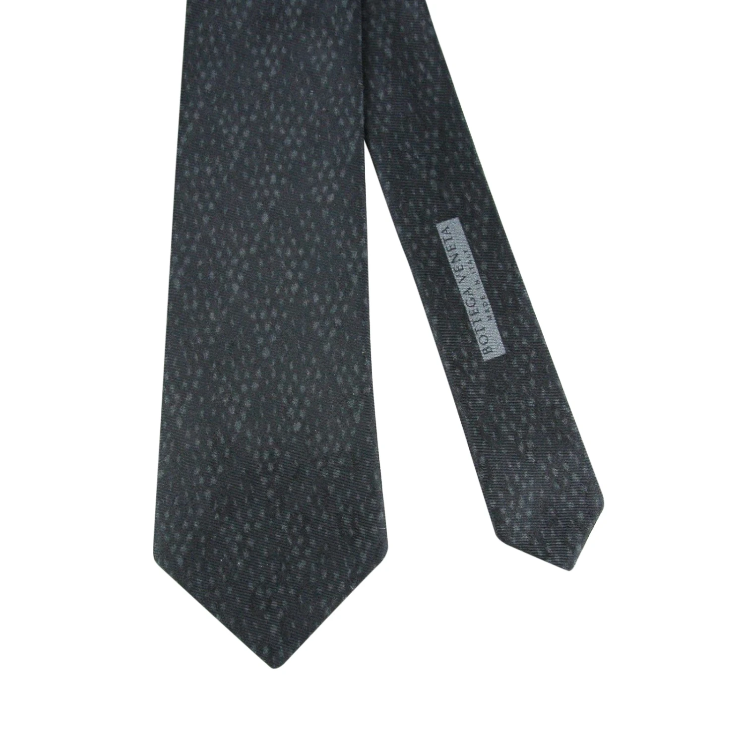 Bottega Veneta Men's Dot Print Black / Gray Cotton Silk Leopard Tie 355737 1062 5 Bottega Veneta Men's Dot Print Black / Gray Cotton Silk Leopard Tie 355737 1062 - Image 3