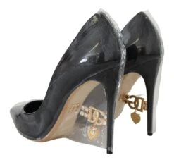 Dolce & Gabbana Black Leather Heels Pumps Plastic Wrapped Women's Shoes -Lux Lair Store 3582367