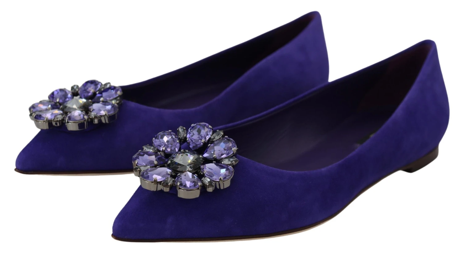 Dolce & Gabbana Purple Suede Crystals Loafers Flats Women's Shoes 7 Dolce & Gabbana Purple Suede Crystals Loafers Flats Women's Shoes - Image 5
