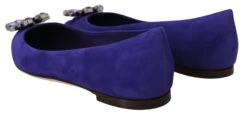 Dolce & Gabbana Purple Suede Crystals Loafers Flats Women's Shoes 13 Dolce & Gabbana Purple Suede Crystals Loafers Flats Women's Shoes -Lux Lair Store 3582505
