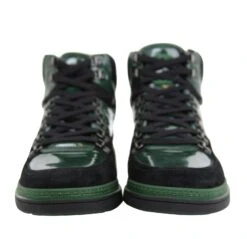 Gucci Contrast Combo High Top Dark Green Suede Leather Sneaker 368496 1077 -Lux Lair Store 368496 1077 8.5g 3