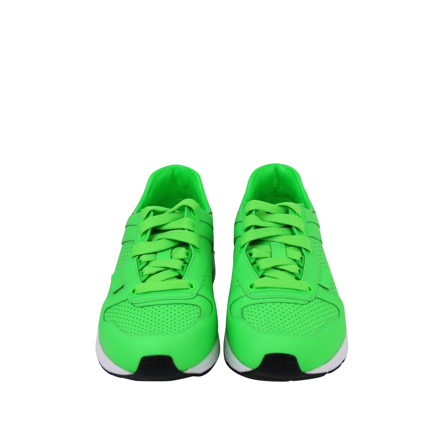 Gucci Men's Running Neon Green Leather Lace Up Sneakers 5 Gucci Men's Running Neon Green Leather Lace Up Sneakers - Image 3