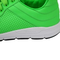 Gucci Men's Running Neon Green Leather Lace Up Sneakers 41 Gucci Men's Running Neon Green Leather Lace Up Sneakers -Lux Lair Store 369088 3707 8g 6