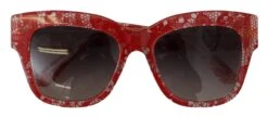 Dolce & Gabbana Red Lace Acetate Rectangle Shades DG4231F Women's Sunglasses 12 Dolce & Gabbana Red Lace Acetate Rectangle Shades DG4231F Women's Sunglasses -Lux Lair Store 3768194