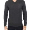 Ermanno Scervino Gray Wool Blend V-neck Pullover Men's Sweater 1 Ermanno Scervino Gray Wool Blend V-neck Pullover Men's Sweater -Lux Lair Store 37815