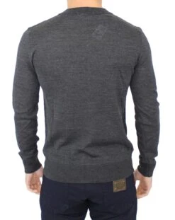 Ermanno Scervino Gray Wool Blend V-neck Pullover Men's Sweater -Lux Lair Store 37817