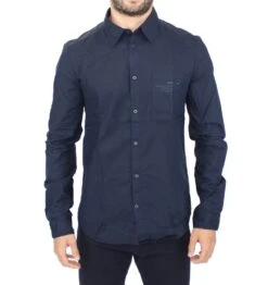 Ermanno Scervino Stunning Blue Cotton Casual Men's Shirt