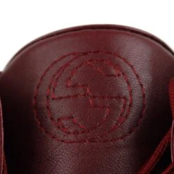 Gucci High Top Strong Dark Red Leather Sneakers With Strap 386738 6148 16 Gucci High Top Strong Dark Red Leather Sneakers With Strap 386738 6148 -Lux Lair Store 386738 6148 10g 6