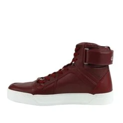Gucci High Top Strong Dark Red Leather Sneakers With Strap 386738 6148 18 Gucci High Top Strong Dark Red Leather Sneakers With Strap 386738 6148 -Lux Lair Store 386738 6148 10g 8
